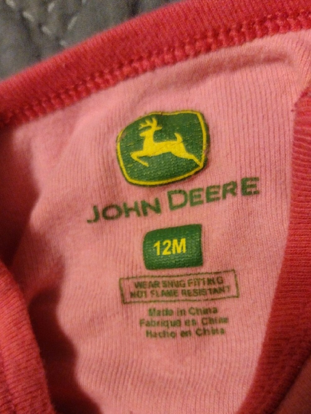 John Deere Pink Tractor 'Eat Sleep Farm' Kids Pajama Set - Picture 2 of 9